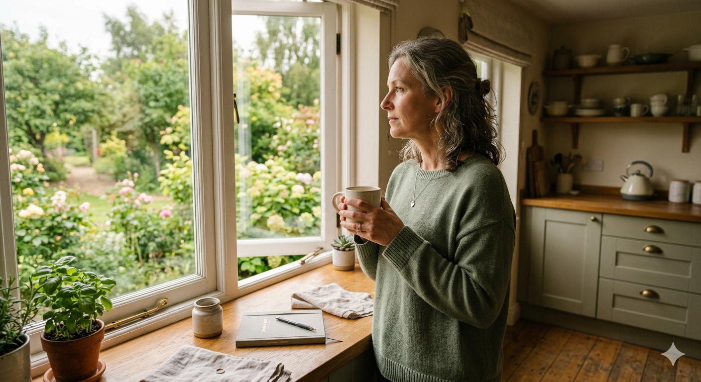 Woman navigating perimenopause and financial planning in midlife — EunoWell