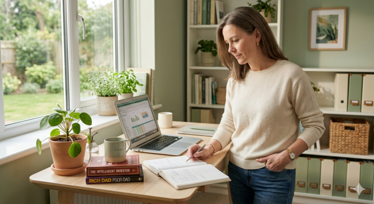 Woman building financial systems during perimenopause — EunoWell